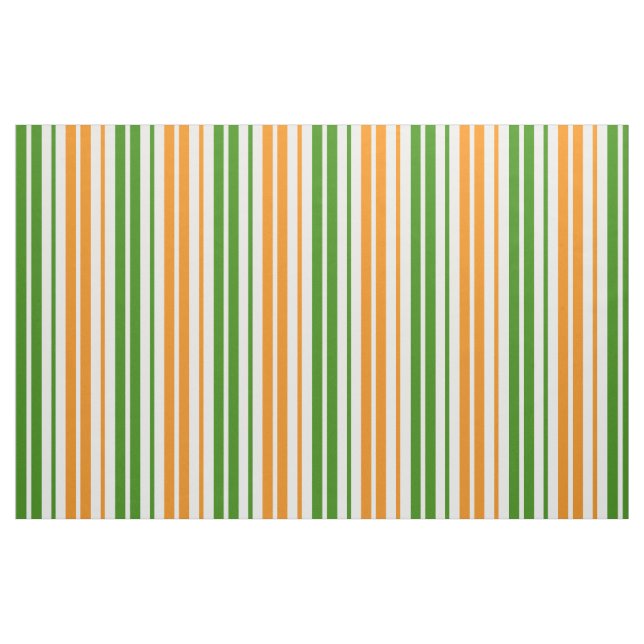 Vit Orange Grön Vertikal Randig Design   Tyg (Fat Quarter)