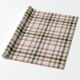Vit Orange Gult Black Tartan Play Presentpapper