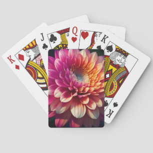 Vit Orange Gult Rosa Lila Blue Dahlia Flower Casinokort