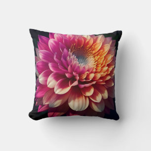 Vit Orange Gult Rosa Lila Blue Dahlia Flower Kudde
