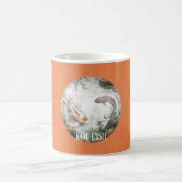 Vit Orange Koi Fisk Kaffemugg