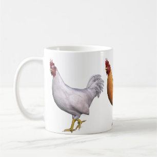 Vit Orange Och Svart Tupp Kaffemugg
