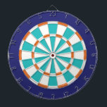 Vit, Orange, turkos och marin flotta Piltavla<br><div class="desc">Vitt,  Orange,  turkos och marint Färgad Dart Board Game,  inklusive 6 Brass Darts</div>