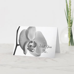 Vit Orchid blir du min Bridesmaid Inbjudan