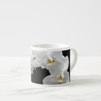 Vit Orchid-Blommar Espressomugg