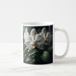 Vit Orchid-Blommigt Kaffemugg