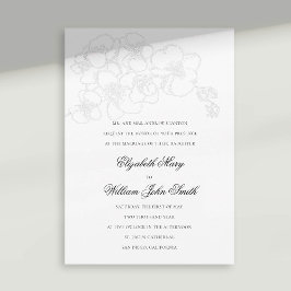 Vit Orchid Faux Embossed Formal Elegant bröllop Inbjudningar