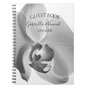 Vit orchid Flower Bröllop Guest Bok Anteckningsbok