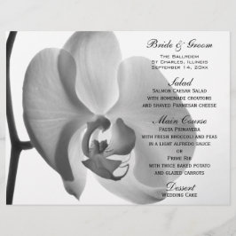 Vit Orchid Flower Bröllop Menu