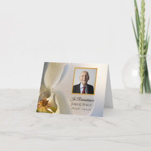 Vit Orchid Flower Funeral Memorial Sympathy Tack Kort