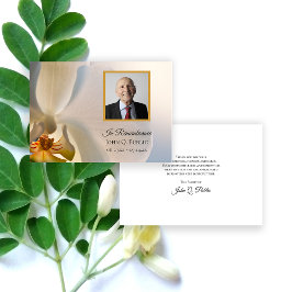 Vit Orchid Flower Funeral Memorial Sympathy Tack Kort