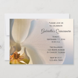 Vit Orchid Flower Quinceanera-inbjudan Inbjudningar