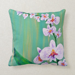 Vit Orchid Kudde