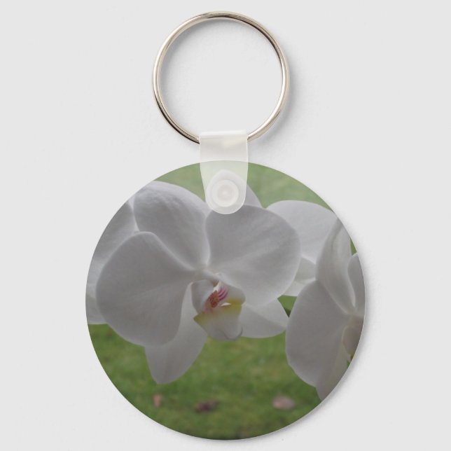 Vit Orchid-nyckelkedja Nyckelring (Framsida)