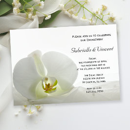 Vit Orchid och Veil Förlovningsfest Inbjudningar