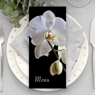 Vit Orchid på menyn Black Bröllop Meny