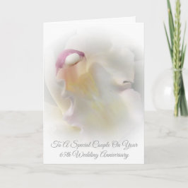 Vit Orchid Personlig 65e Bröllop-årsdag Kort