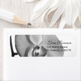 Vit Orchid-Returadress Returadress Etikett