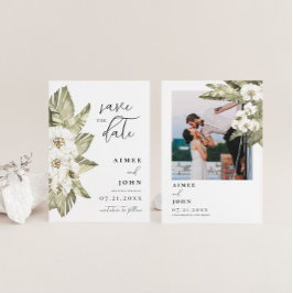 Vit Orchid Spara datum Inbjudningar