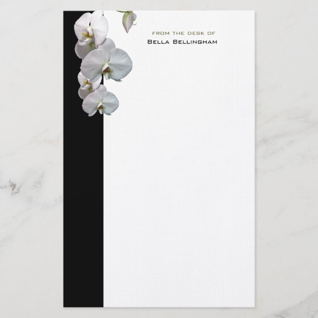 Vit Orchids Stationery Brevpapper (Framsida)