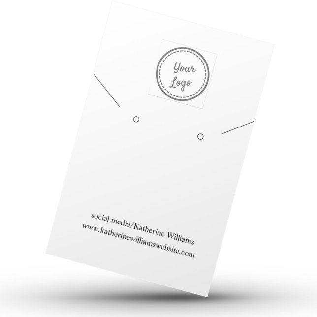 Vit örhänge & halsbandsdisplay  | Lägg till din lo Visitkort (Skapare uppladdad)