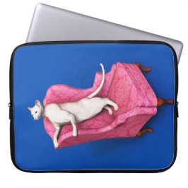 Vit orientalisk katt laptop sleeve
