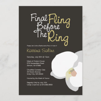 Vit orkidéfinfördelning före inbjudan till Ring