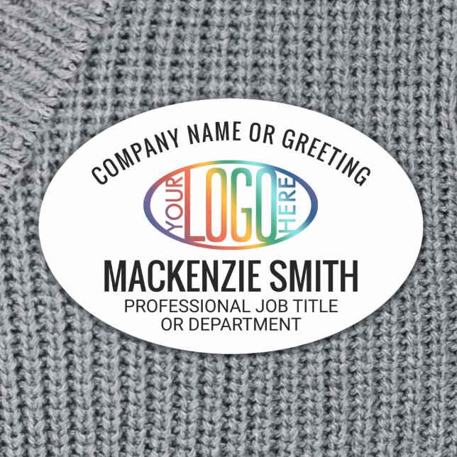 Vit oval för medarbetare i Professionellen Logotyp Namnbricka (Skapare uppladdad)