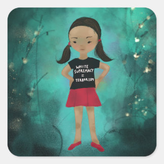 Vit överlägsenhet är terroristklistermärke fyrkantigt klistermärke