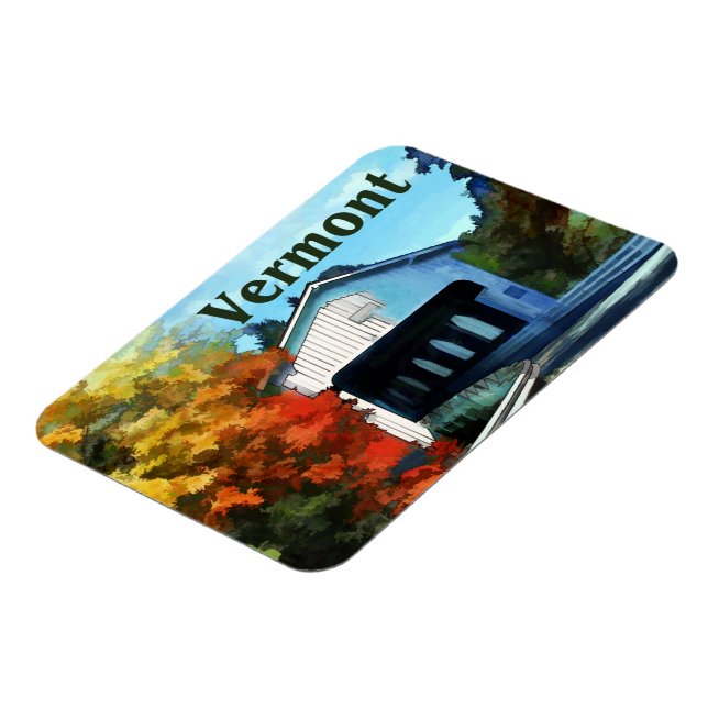 Vit övertäckt bryggfärgad höstvermont magnet (Vänstra Sidan)