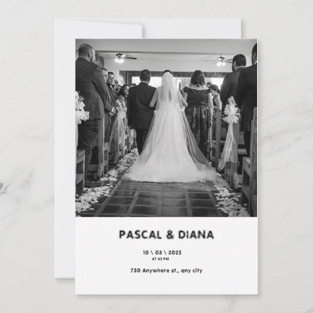 Vit övertoning Välkommen till Bröllop Inbjudningar (Framsida)