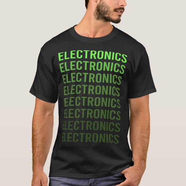 Vit övertoningselektronik t shirt (Framsida)