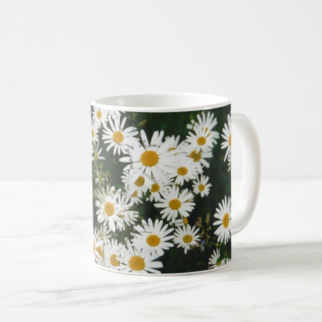 Vit Oxeye-Daisy, Måne Daisy Meadow Kaffemugg (Framsida höger)