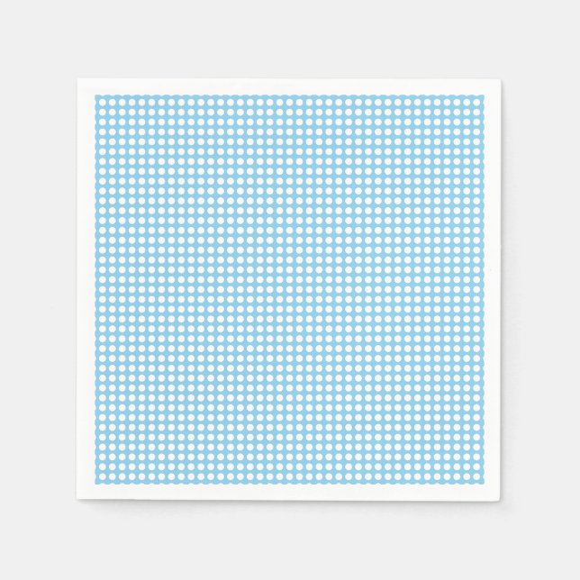 Vit på Baby blue liten våg. Polka dots Papprare Pappersservett (Framsidan)