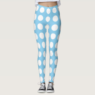 Vit på Baby blue stora Storleka horisonter. Polka Leggings