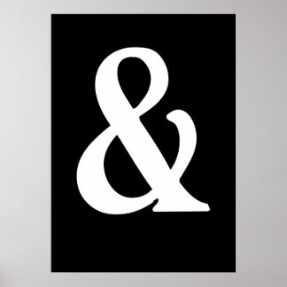 Vit på Black Ampersand Poster