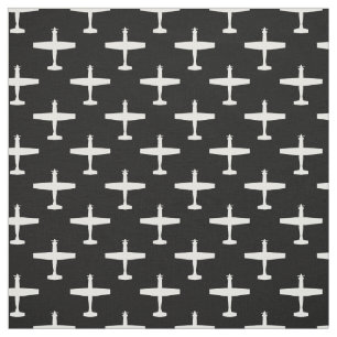 Vit på Black T-6 Texan 2 Silhouette Mönster Tyg
