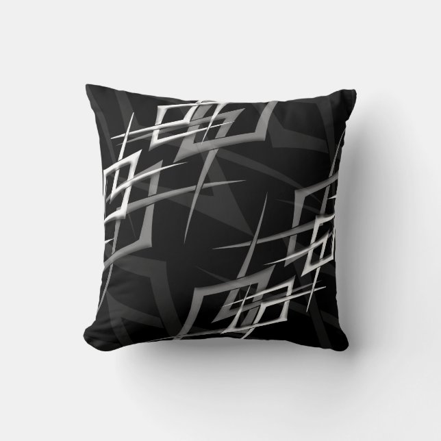 Vit på Black "Thorn" Pillow Kudde (Framsida)