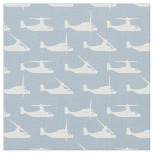 Vit på Blek Blue V-22 Osprey Mönster Fabric Tyg