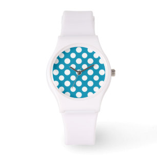 Vit på Blue Jumbo Polka dots Sporty Wristwatch Armbandsur