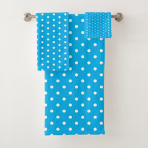 Vit på Blue Polka dots