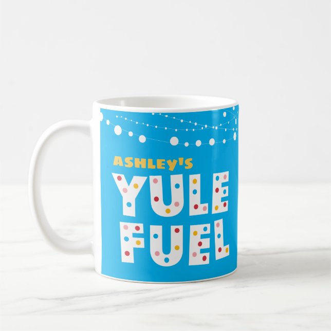 Vit på Blue YULE FUEL Kaffemugg (Vänster)