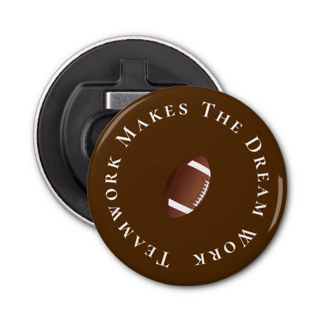 Vit på bruna teamwork gör drömjobbet flasköppnare (Framsidan)