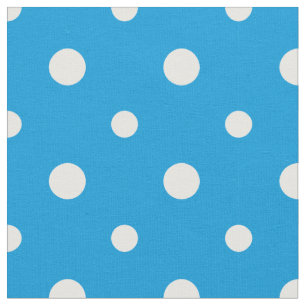 Vit på Himlar Blue Polka dots Daisy chain Fabric Tyg