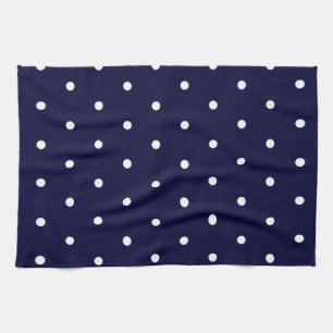 Vit på marinpolka dots kökshandduk