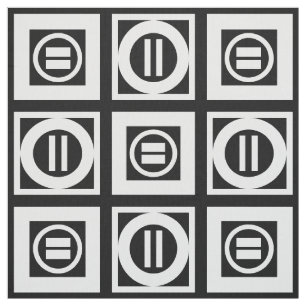 Vit på Mönster Fabric med svart geometriskt liktec Tyg