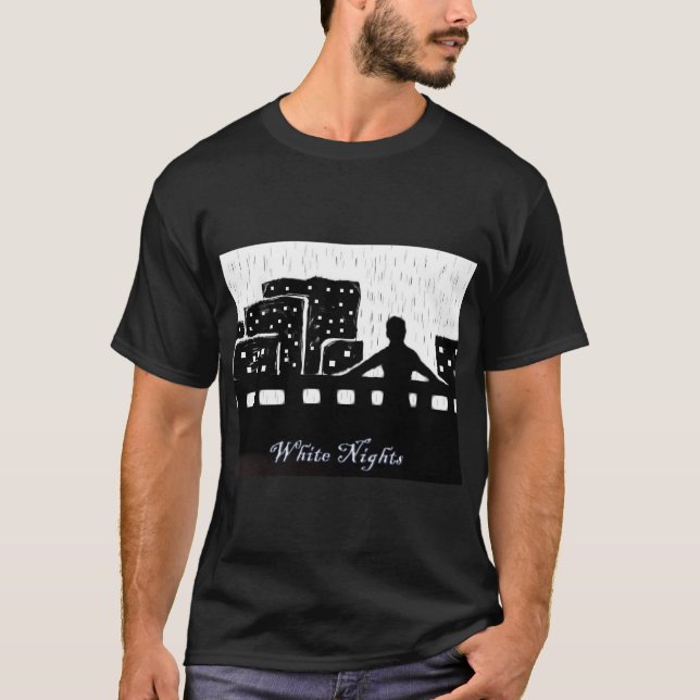 Vit på nätterna tee shirt (Framsida)