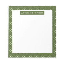 Vit på Olivgrön Prickig Mönster och Text