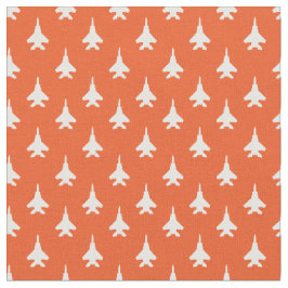 Vit på Orangen F-15 Eagle Fighter Jet Mönster Tyg