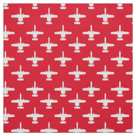 Vit på Red A-10 Warthog Attack Jet Mönster Tyg